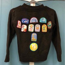 Vintage 90’s Girl Scouts of America sweater with patches USA kids size M medium - $37.03