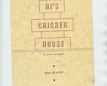 Al&#39;s Chicken House Menu Fort Stockton Texas 1950&#39;s - $47.52