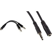 StarTech.com Headset Adapter, Microphone and Headphone Splitter - 3.5mm ... - £12.06 GBP