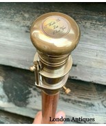 Vintage Brass Telescope Handle Wooden Walking Stick Cane Spyglass Antique - $33.30