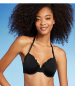 Women&#39;s Lightly Lined Underwire Ruffle Bikini Top - Shade &amp; Shore  Black... - $257.56 MXN