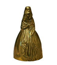Vintage Solid Brass Figural Table Bell Victorian Lady Woman Maiden NO CLAPPER - £6.17 GBP