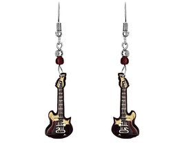 Guitar Graphic Dangle Earrings - Rockstar Fashion Handmade Jewelry Boho ... - $17.81