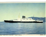 Leda Fitted with Stabilizers Postcard Bergen Line England to Norway - $11.88