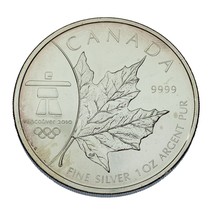 2008 Canada Silver Vancouver Olympics Silver Coin Unc - £52.15 GBP