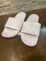 Adidas Women&#39;s Adilette Comfort Dash Gray Clear Lilac White Slides FZ4878 Size 9 - £21.83 GBP