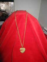 Vintage Gold tone Metal Heart and Key Necklace &quot; God hold&#39;s the key to m... - £6.71 GBP