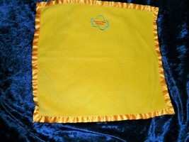 Peek A Boo Bankie Blanket Yellow Orange Satin Baby Square Lovey 15&quot; Compass - £15.81 GBP