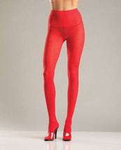 RED PANTYHOSE BE WICKED OPAQUE NYLON ONE SIZE 90-160 LBS - £7.90 GBP