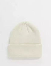 13&quot;x8&quot; London Ribbed in Off White Knit Cuffalbe Beanie Hat Skull Cap Unisex - £3.18 GBP