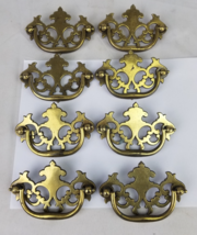 Vintage drawer handles X8 hardware USA pulls old knobs brass 3 1/2" FITTER - $59.99