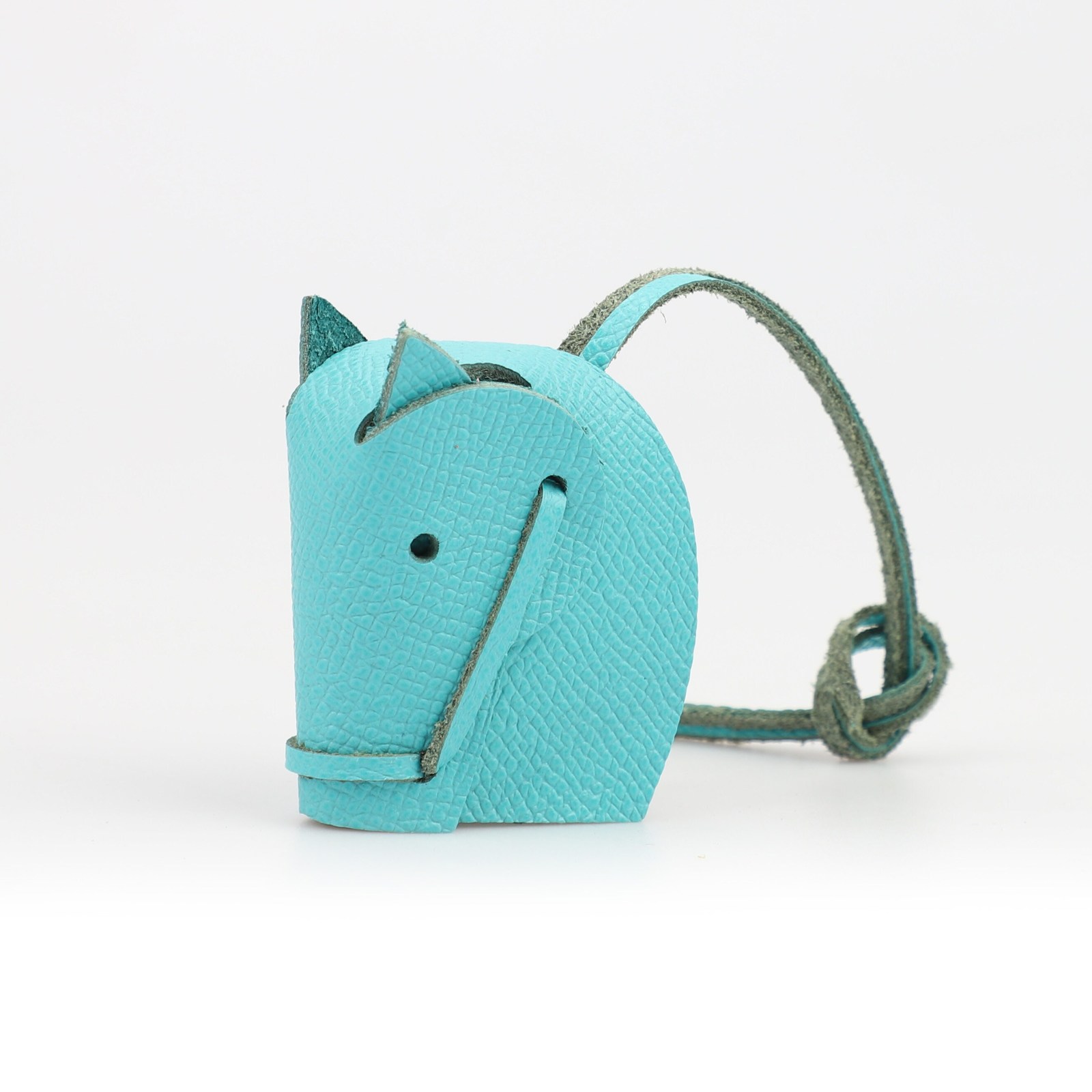 Epsom leather horse head bag charm,Tette de Cheval Horse Bag Charm