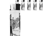 Vintage Skiing D46 Lighters Set of 5 Electronic Refillable Butane Winter... - $15.79