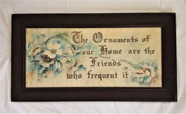 antique FRAMED ART water color paint ORNAMENTS OF OUR HOME FRIENDS frame... - £336.32 GBP