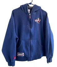 Vtg 90’s Disney World Grumpy Navy Blue Full Zip Hoodie Embroidered - M - $31.60
