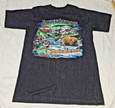 Vintage 2004 Harley Davidson Juneau Alaska Bikin’ Alaskan Colorful Bear MEDIUM - £20.16 GBP