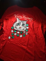 2X Very Meow Red Christmas Long Sleeve T-shirt-Brand New-SHIPS N 24 HOURS - £15.72 GBP