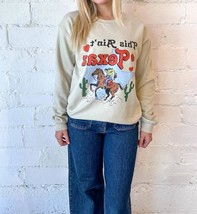 Madley This Ain&#39;t Texas Graphic Sweatshirt Khaki - $31.00