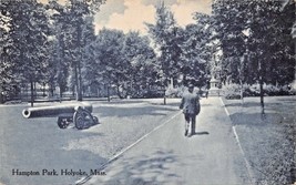 HOLYOKE MASSACHUSETTS~HAMPTON PARK-MILITARY CANNON-PHOTO POSTCARD 1912 - £6.94 GBP