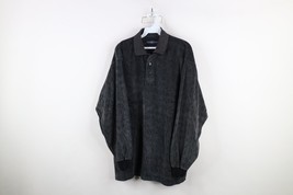 Vintage 90s Streetwear Mens Medium Faded Herringbone Velour Long Sleeve ... - $59.35