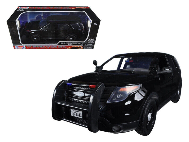 2015 Ford Police Interceptor Utility Special Service Plain Black 1/18 Diecast Ca - $70.47