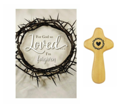 &quot;For God So Loved...I&#39;m Forgiven&quot; Devotional &amp; Crown of Thorns Prayer Cross Lent - £7.90 GBP