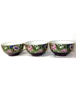 Noritake Three Teacups Coffee Hot Cocoa Floral Design Bird Gold Trim Mul... - $24.70