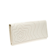 NEW MontBlanc Off White Leather Continental Starisma Flap Wallet Gold To... - $224.39