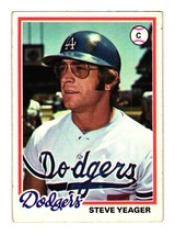 1978 Topps #285 Steve Yeager Los Angeles Dodgers - £2.24 GBP