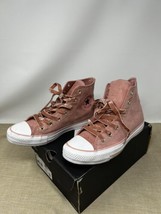 Converse Chuck Taylor All Star High Top Rust Pink Velvet Laces W 5 M 7 - £23.54 GBP