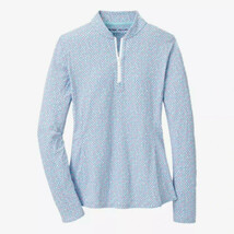 NWT PETER MILLAR Blue Pink Pickleball Long Sleeve Mock Sun Shirt S & L UPF 50 image 4