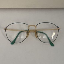 VTG NOS St. Moritz Miranda Green, Blue &amp; Gold Cat Eye Glasses Frames 55-18-135 - £15.44 GBP