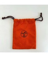 Hermès Orange 6x4.5 Jewelry Dust Bag Brown Drawstring Small Logo Pouch - $549.73 MXN