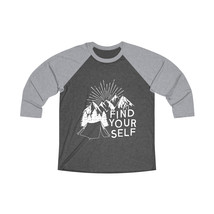 Unisex Mountain Tent Graphic Tee Loose Fit 3/4 Sleeve - £27.13 GBP+