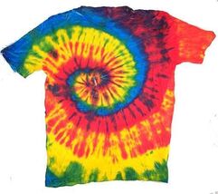 PETITE RAINBOW TYE DYED TEE SHIRT unisex SIZE LG hippie tie dye NEW SWIR... - $9.55