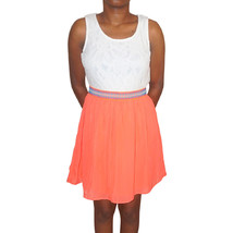 Speechless Juniors Sleeveless Lace Dress Ivory Coral Orange  Medium - $23.98