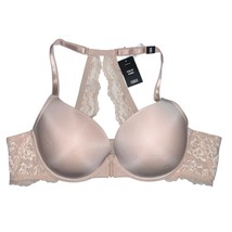 Torrid Curve Push Up Plunge Front Close Bra 44B Pink Satin Lace Racerbac... - $33.25