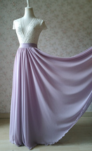 Lavender Maxi Chiffon Skirt Summer Wedding Bridesmaid Plus Size Chiffon Skirt image 2