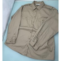 Orvis Womens Shirt Top Khaki Insect Shield Button Up Tab Roll Up Sleeves... - £15.55 GBP