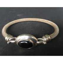 Espo Sterling Silver Mesh &amp; Onyx Hook &amp; Eye Bracelet Sky - $58.21