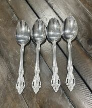 Reed &amp; Barton Select BAROQUE Set 4 Teaspoons Spoon Stainless Flatware Fl... - $24.96 CAD