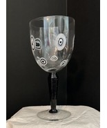 Vintage Millfiore  Milano Black By Block Swirl Design Wine Glass Lot G10 - $314.76 MXN