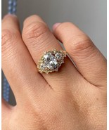 2.61 TC Elongated Oval Cut Moissanite Solitaire-Hand Crafted Cathedral Band - $99.99