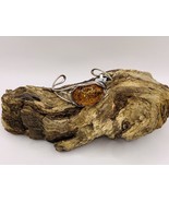 New TGGC Sterling Silver Cognac Amber Cabochon Cuff Bangle - $163.34