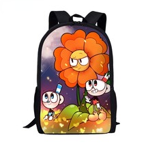 Cuphead Mugman Schoolbag 3pcs/set Anime Cartoon Boys Girls Oxford Waterproof Bac - £37.83 GBP