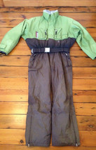 Vintage Bogner Sport Green Brown Polyester Snow Winter Ski Suit Jumpsuit 40 54&quot; - £157.52 GBP
