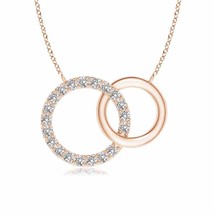 ANGARA Interlocking Diamond Pendant Necklace in 14K Gold (IJI1I2, 0.2 Ctw) - £735.57 GBP