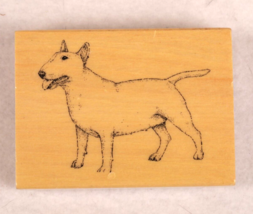 Bull Terrier Standing Dog with Wood / Rubber Stamp Gallery for Stamping Crafting - £5.36 GBP