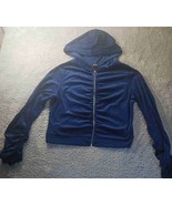 Arabella Velvet Velour Full Zip Ruched Hoodie Womens 2X Track Jacket Y2K... - $24.25