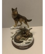 Bradford Exchange Protectors Of The Pack Wolf Sculpture Winter Majesty - $49.99